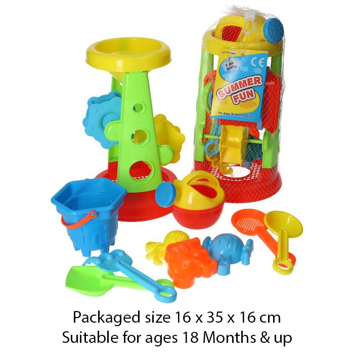 A2Z 4 Kids Watermill Beach Set Interactive Sand Toys Play Set Summer Fun Bucket