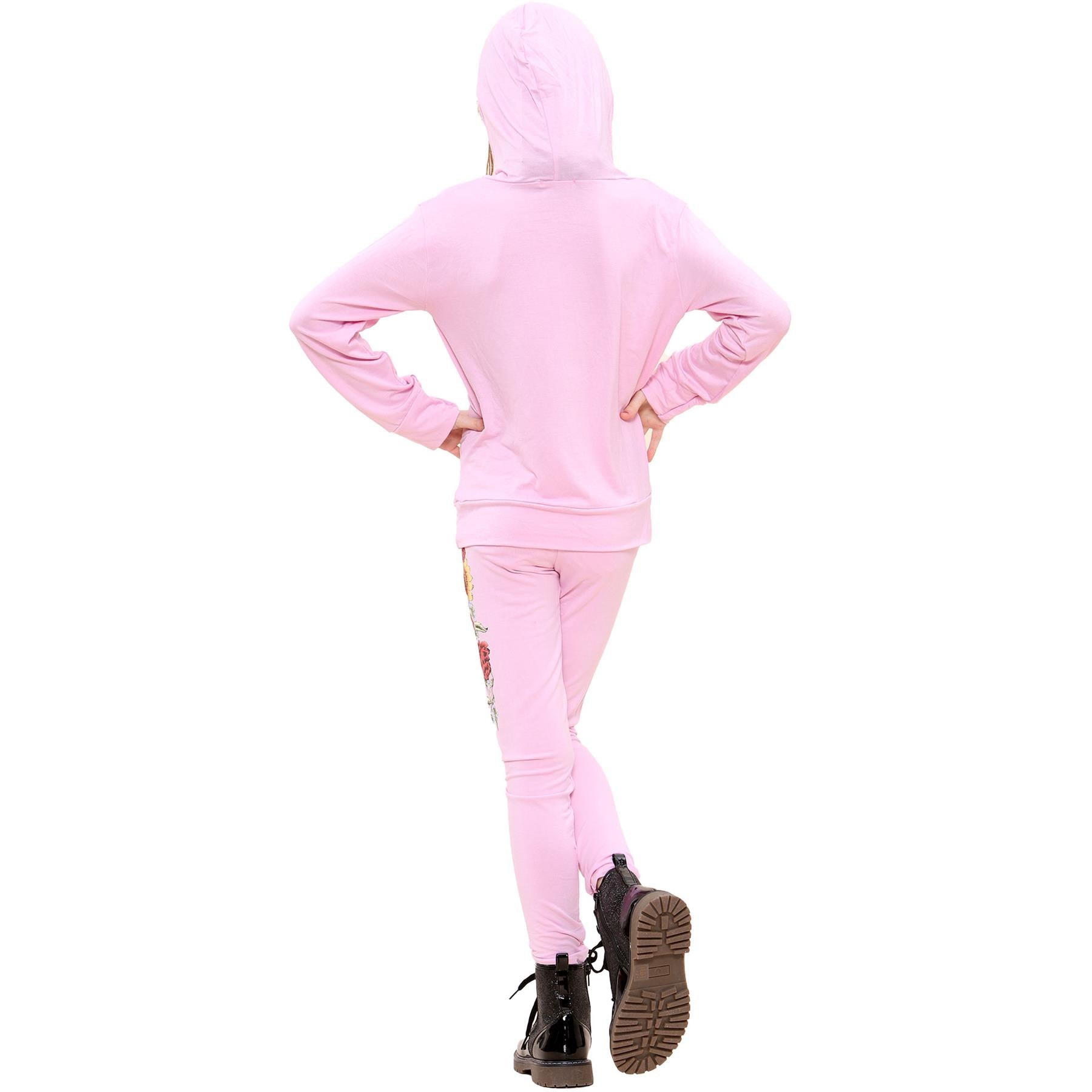 Kids Girls Made You Look Print Hooded Top & Legging Set