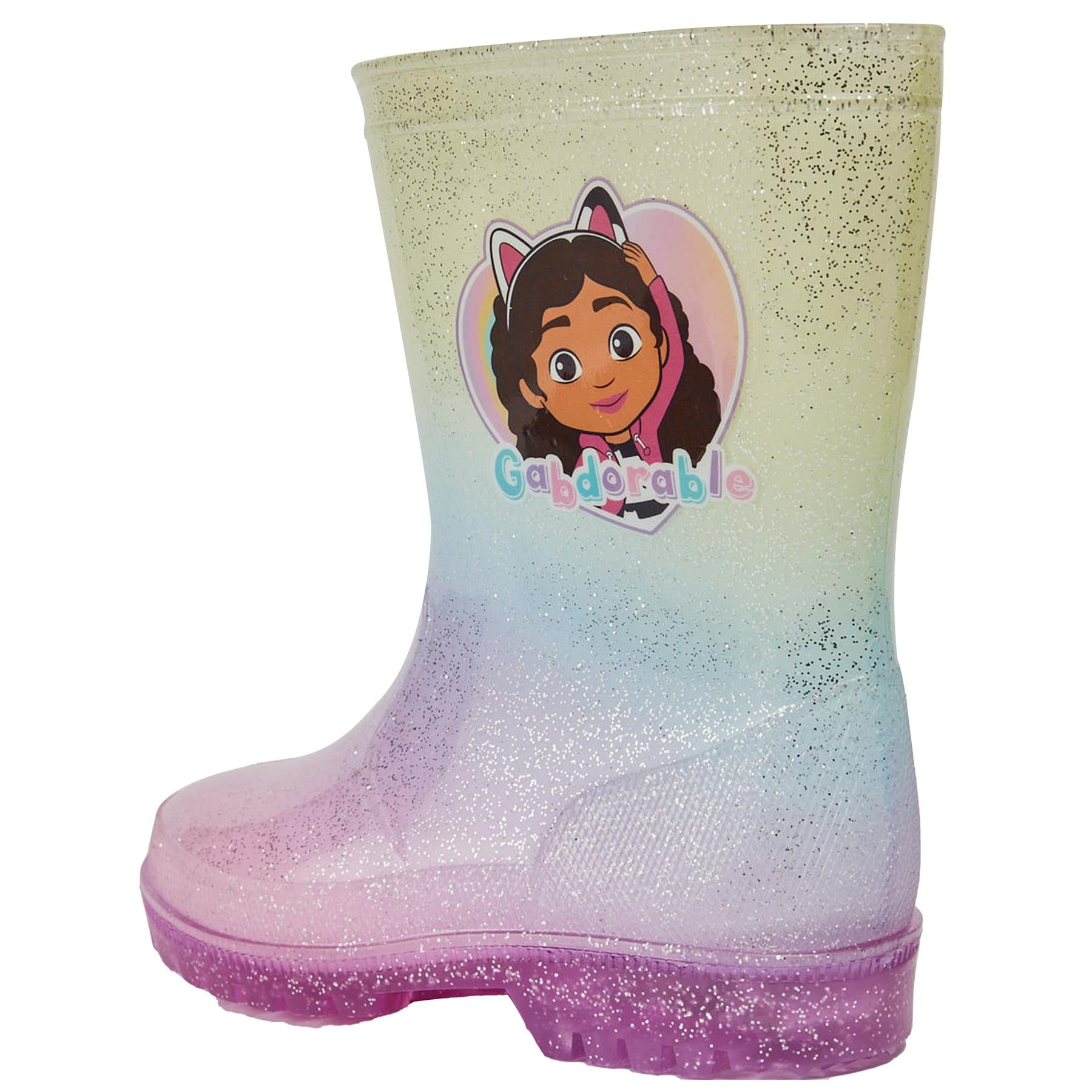 Kids Girls Gabbys Dollhouse Rubber Wellies Rain Boot Anti-Skid Wellington Boots