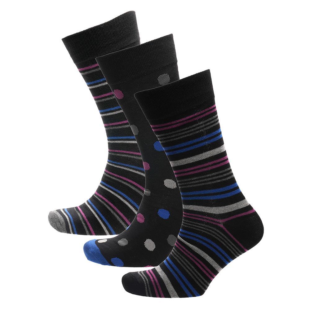A2Z Mens 3 Pack Socks Gift Box Soft Argyle and Striped Designs Breathable Socks