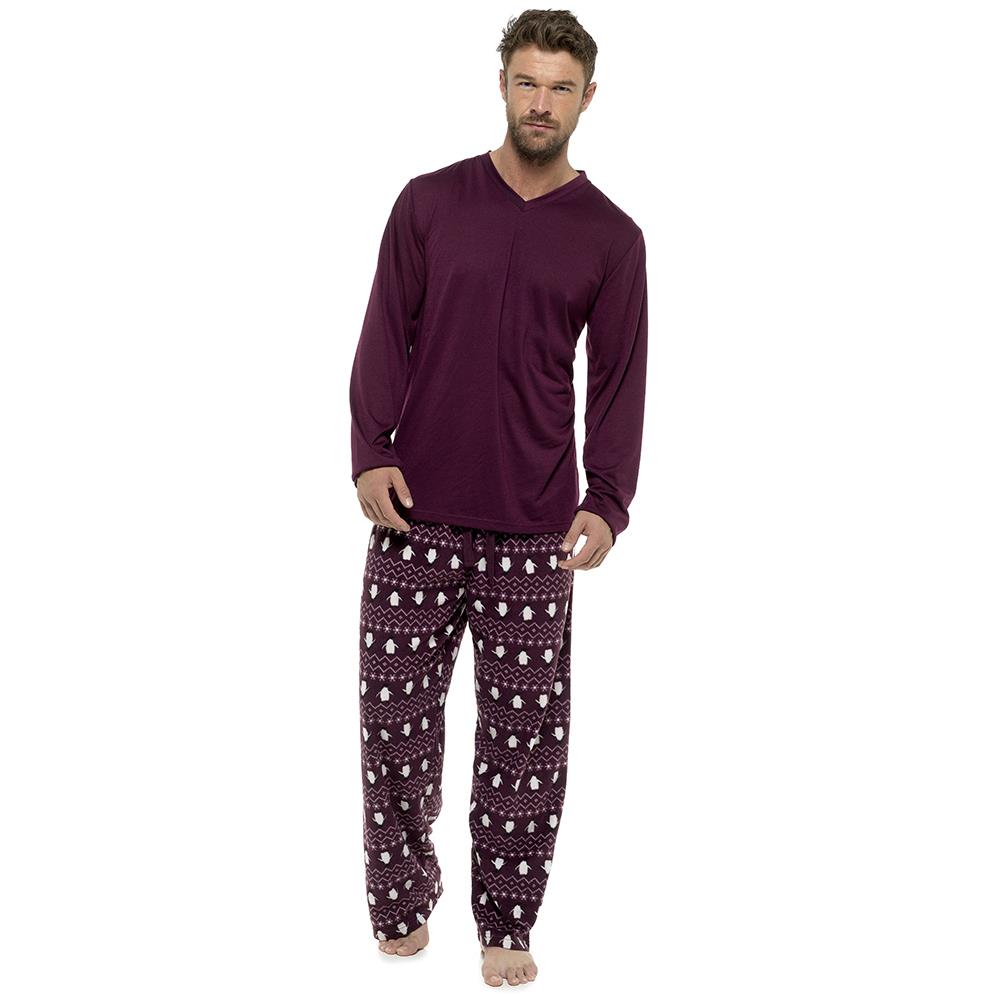 A2Z Mens Pyjama Jersey Top Fleece Bottoms Pyjama Sets 2 Piece Nightwear Top Set