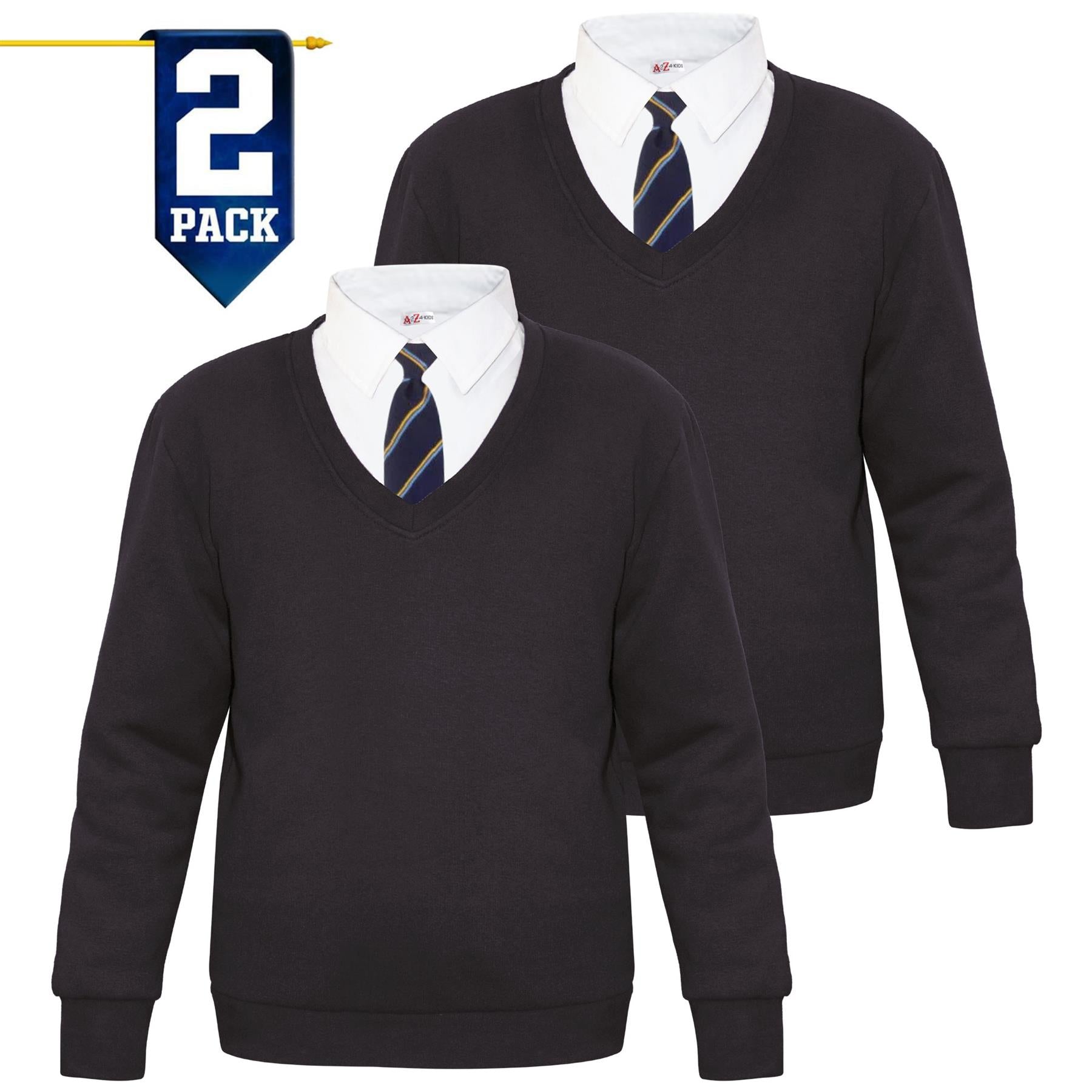 Kids Girls Boys Scouts School Uniform V Neck Jumper Single & 2 Pack Sweatshirt