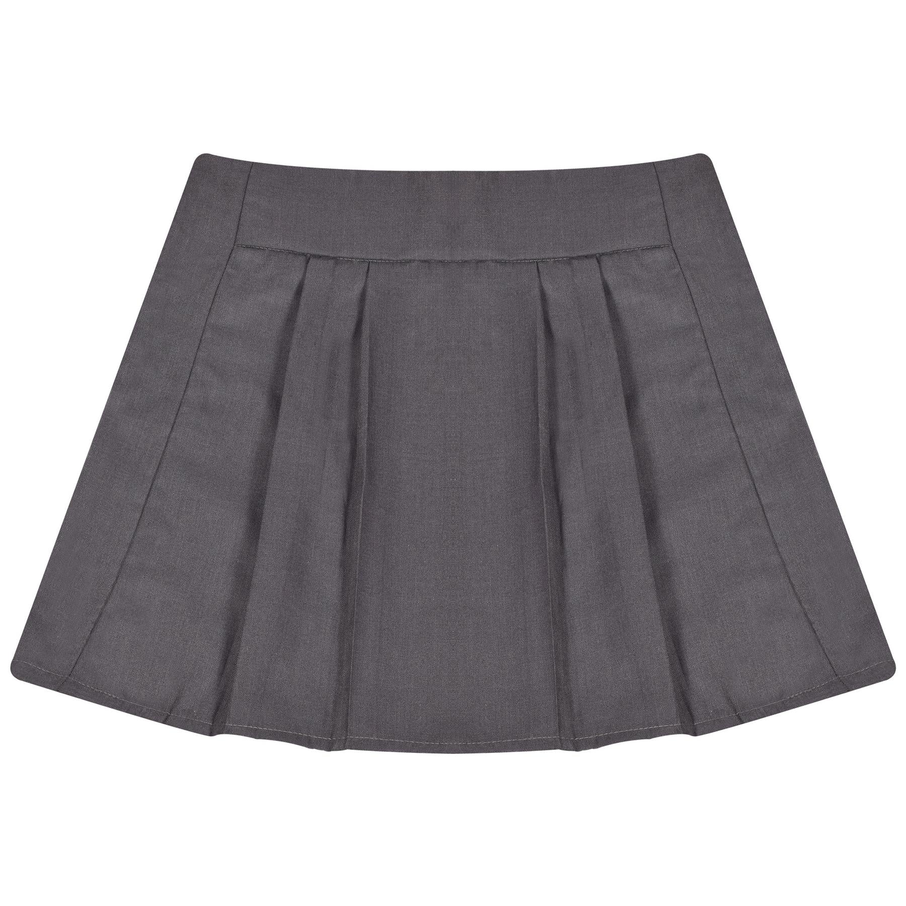 Kids Girls 2 Pack School Uniform Pleated Skirt Elasticated Summer Skater Skirts