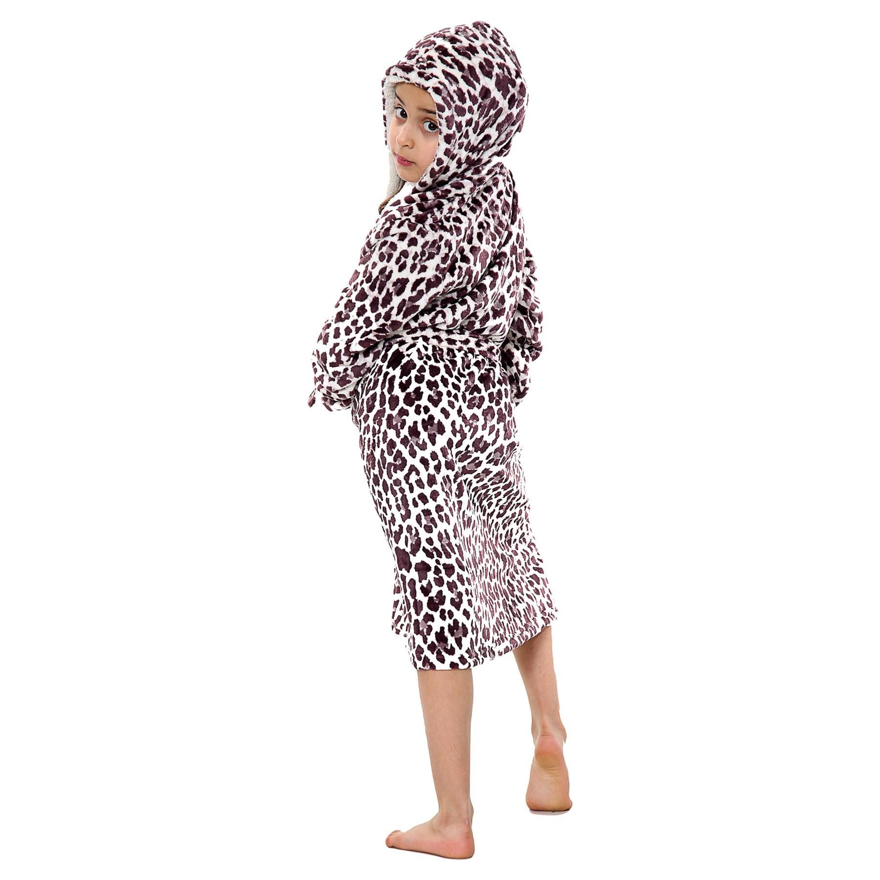 A2Z 4 Kids Soft Leopard Print Bathrobe Dressing Gown