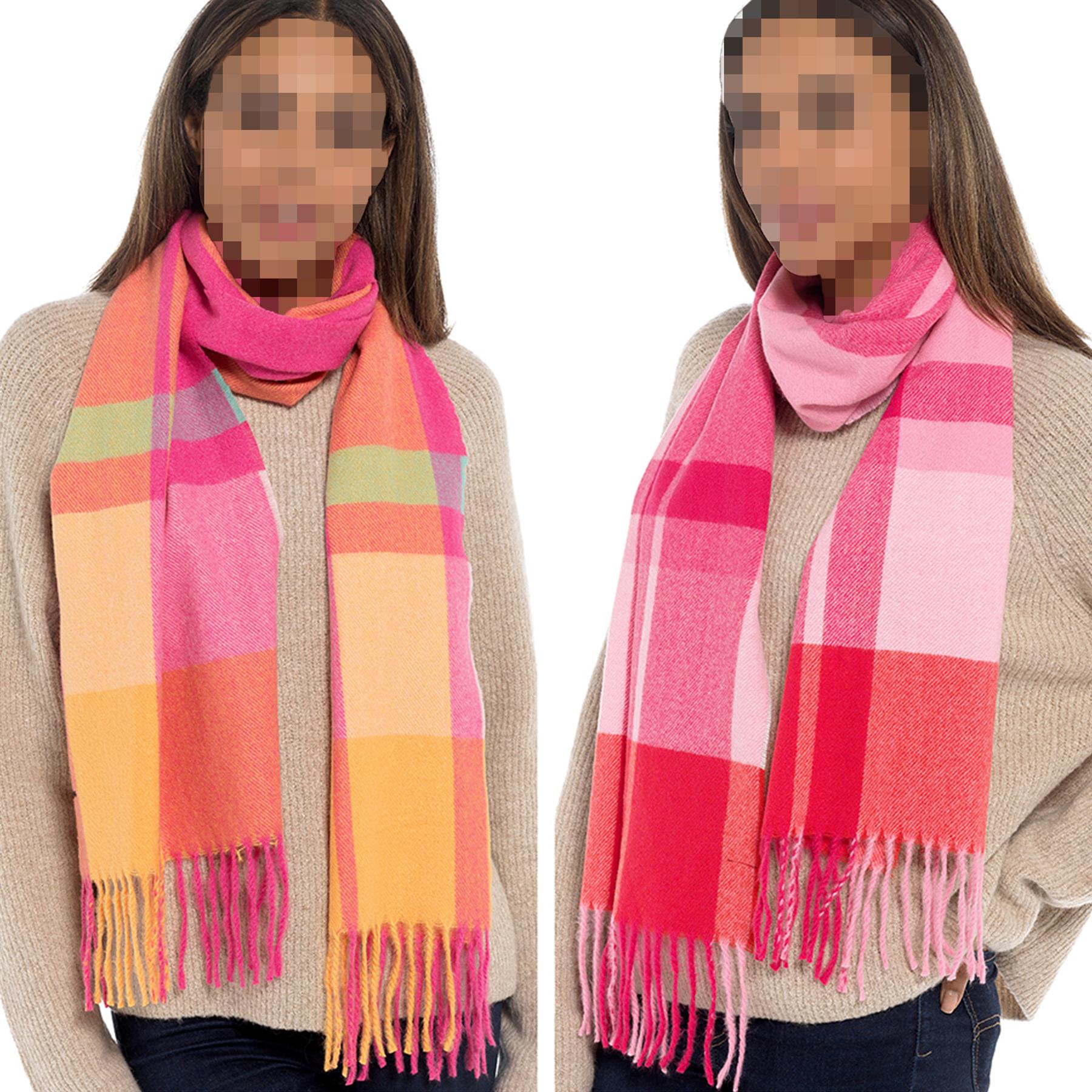 A2Z Ladies Check Scarf with Tassels Cashmere Muffler For Cold Weather Scarve