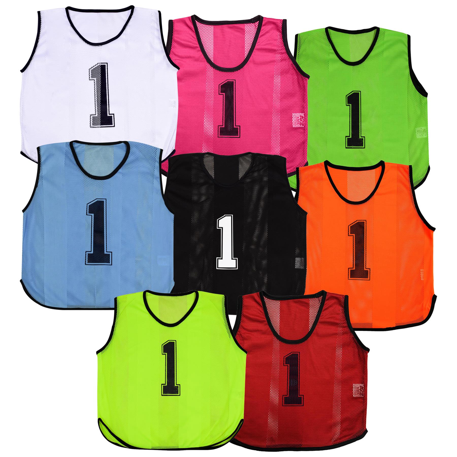 Kids 6 Pack Sports Number Mesh Bibs Comfortable During Football Rugby Sports