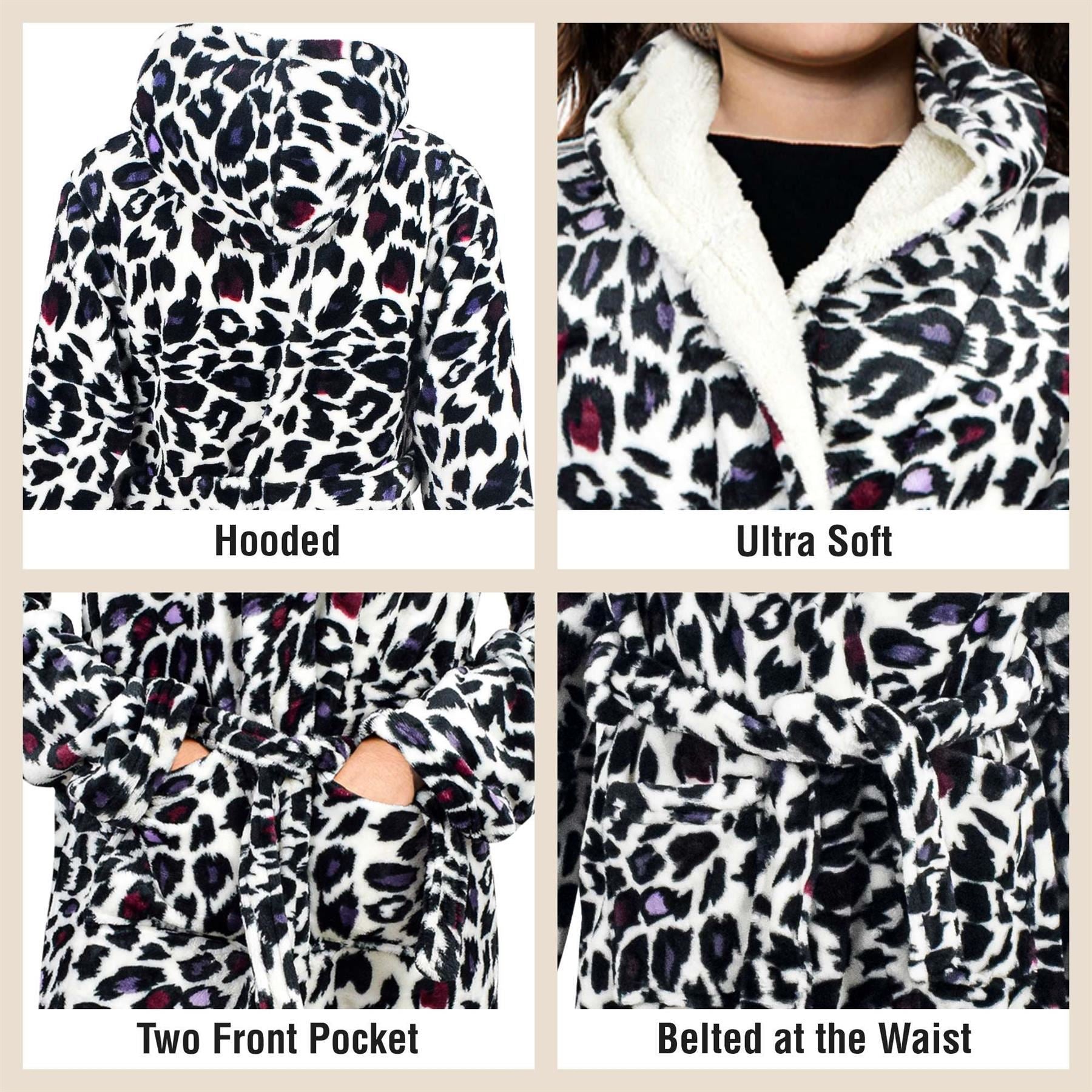 A2Z 4 Kids Soft Leopard Print Bathrobe Dressing Gown