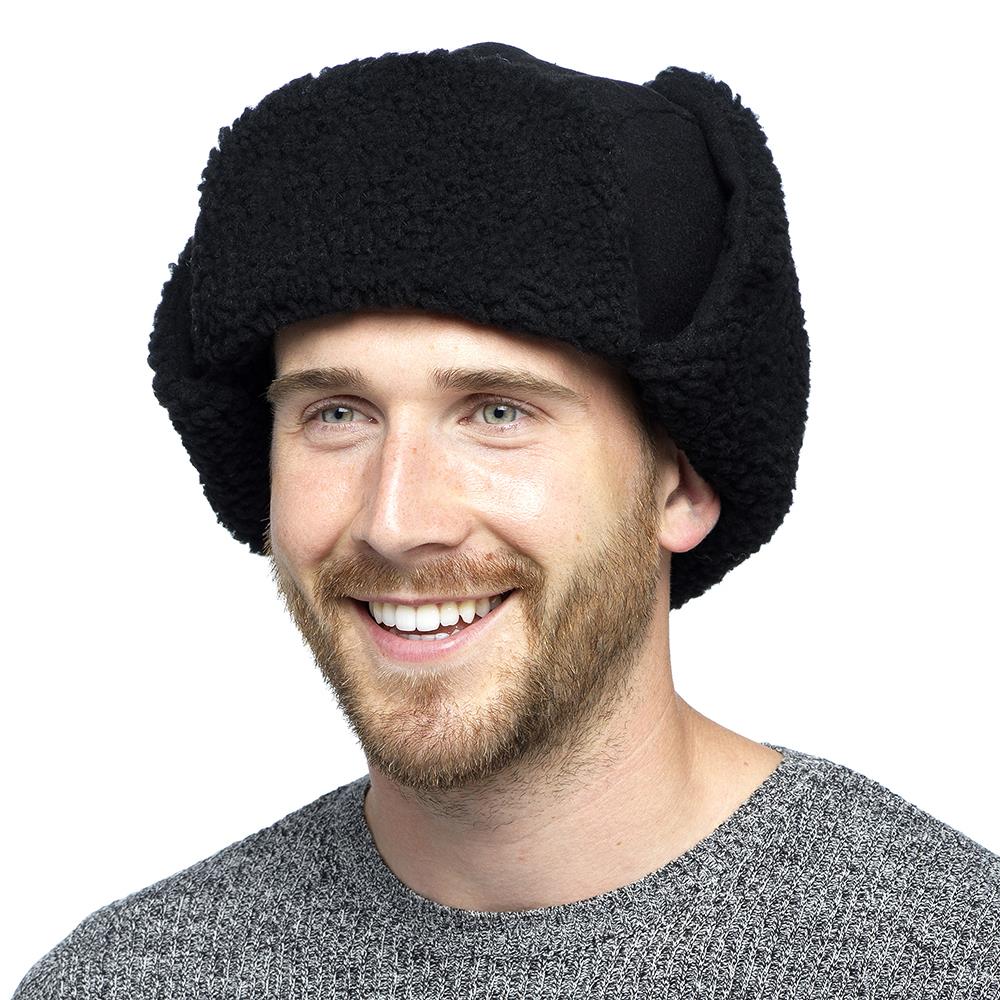 A2Z Mens Trapper Hat With Borg Lined Ear Flap Hats Adjustable Clip Fastening Cap