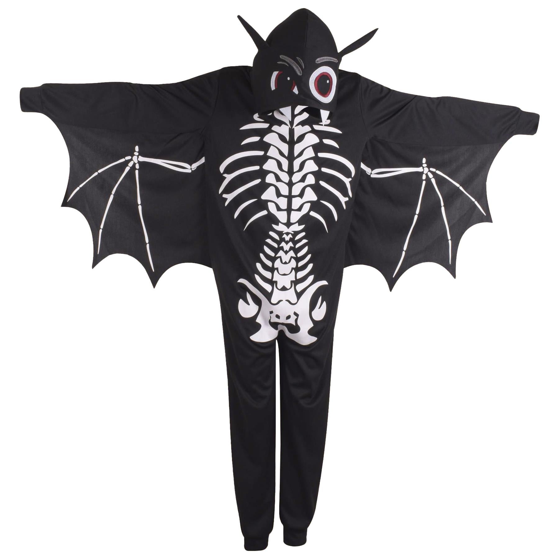 Kids Boys Girls Skeleton Halloween Bat Cosplay Costume