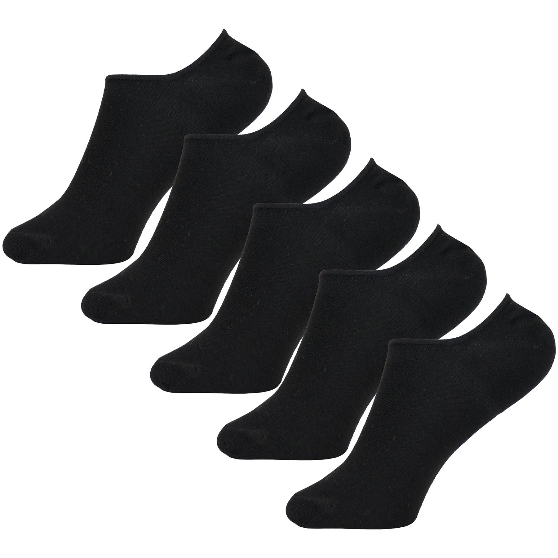 Girls Invisible Low Cut Liner Socks Pack of 5 Silicon Support Non Slip Socks