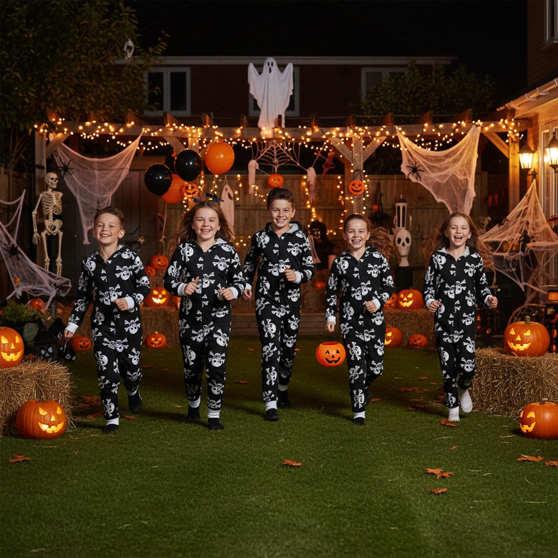 Kids Girls Boys One Piece Halloween Print Onesie