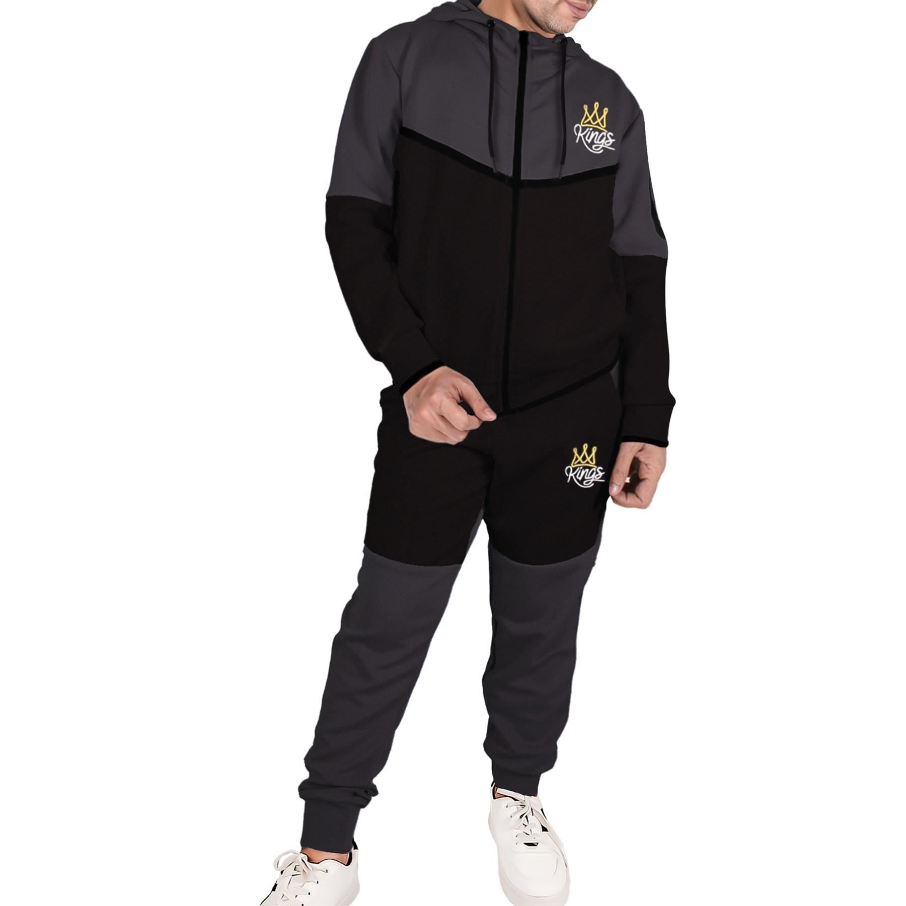 Mens Tracksuit Kings Embroidered Hoodie Bottom Jogging Suit Sportswear For Adult