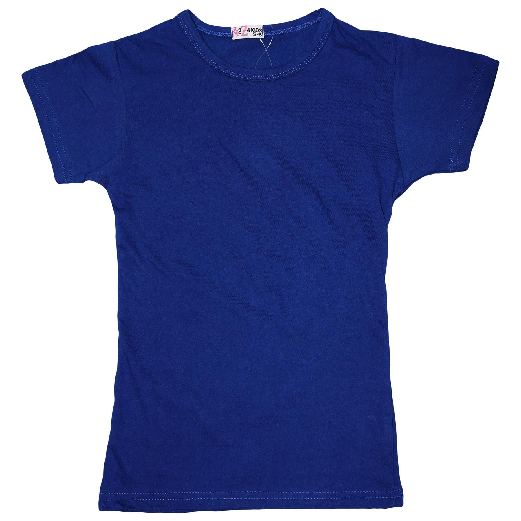 Girls 100% Cotton Plain School T Shirt