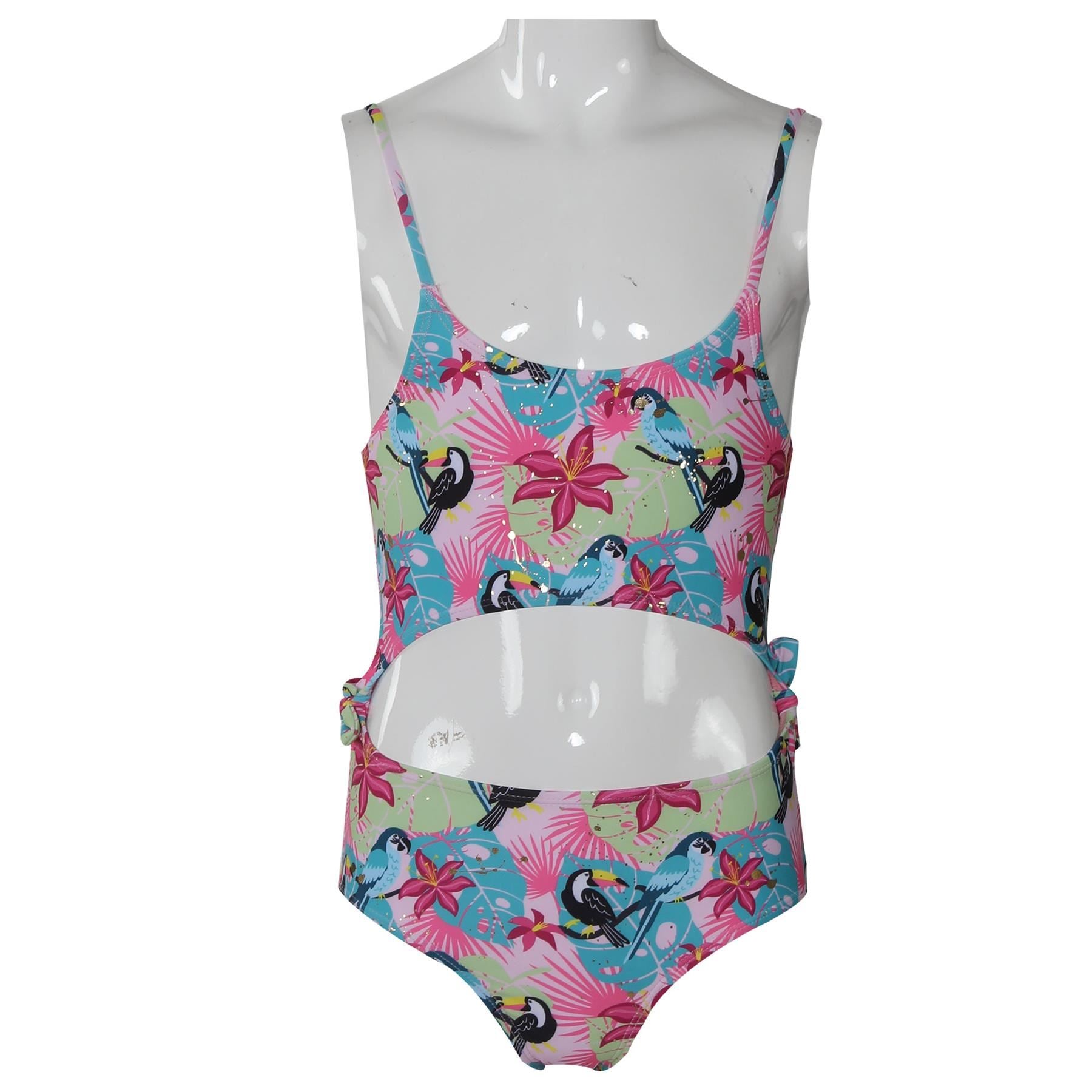 A2Z 4 Kids Girls Two-Piece Swimming Suit Floral Tropical Bird Swimwear Outfit