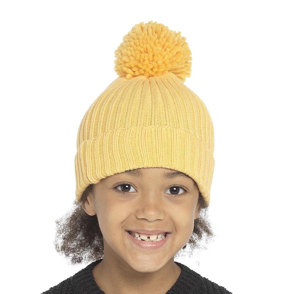 A2Z 4 Kids Girls Boys Hats Ribbed Bobble Pom Pom Beanie Winter Warm Cozy Caps