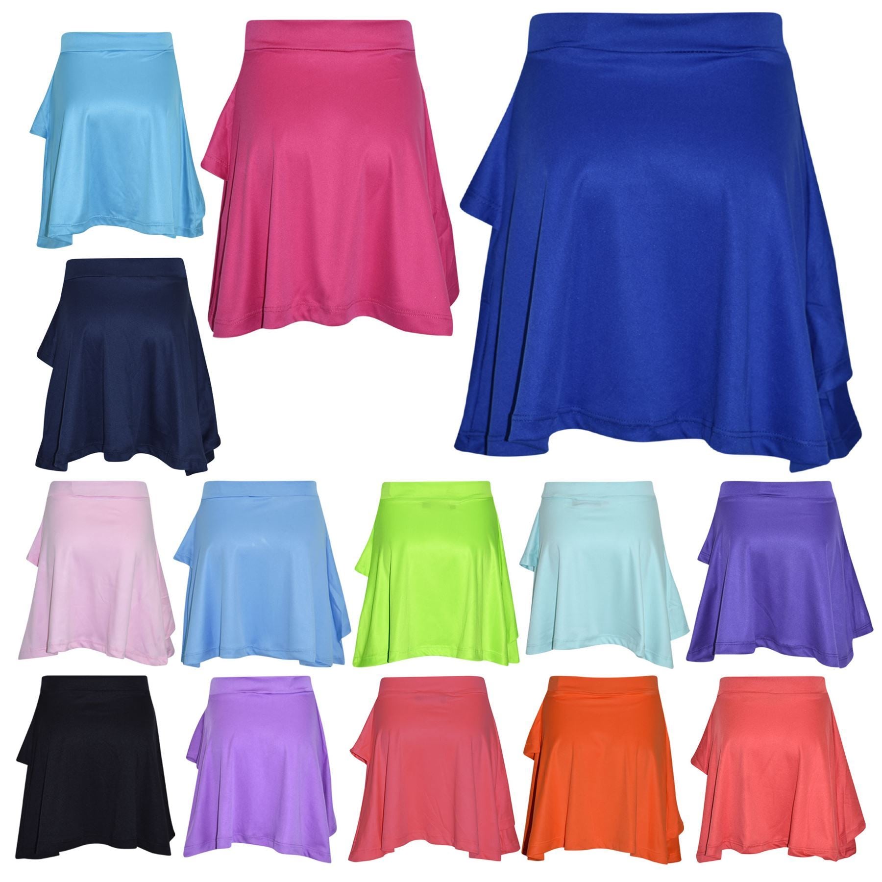 Gilrs Skirt Kids Plain Color School Fashion Dance Frill Skirts Age 5-13 Years