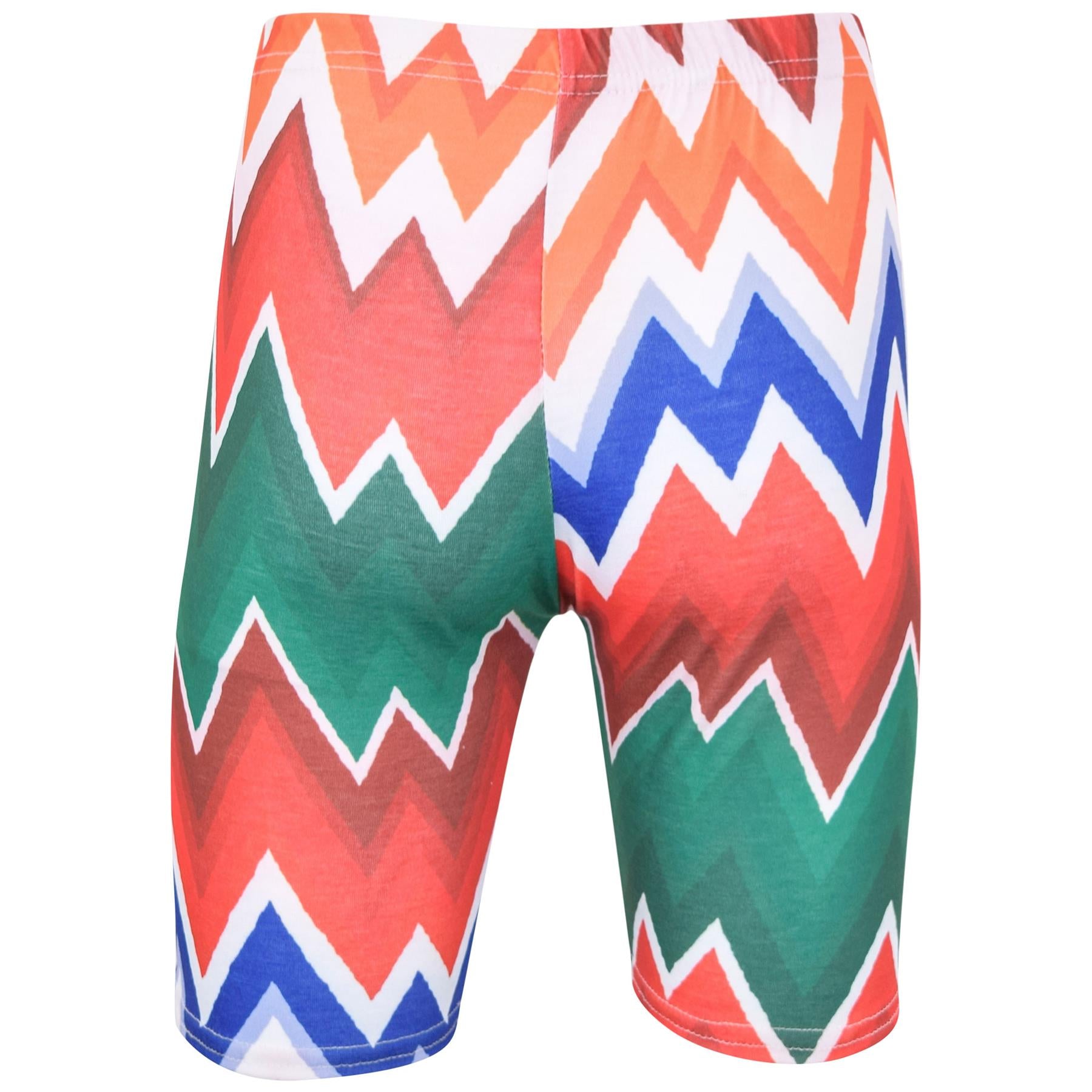 Kids Girls Shorts Chevron Printed Summer Fashion Stretchy Knee Length Half Pants