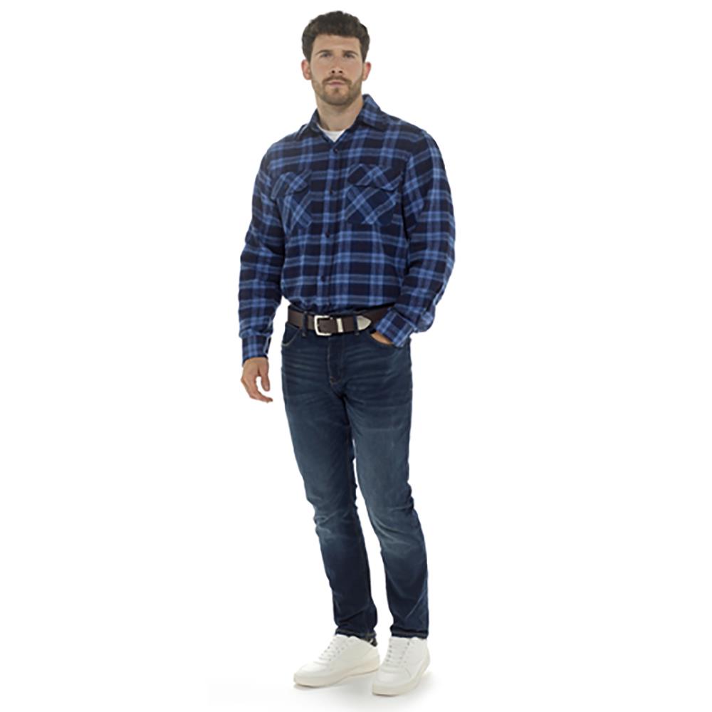 A2Z Mens Shirt Yarn Dyed Quilted Check Shirt Lumberjack Outside Brushed Shirt