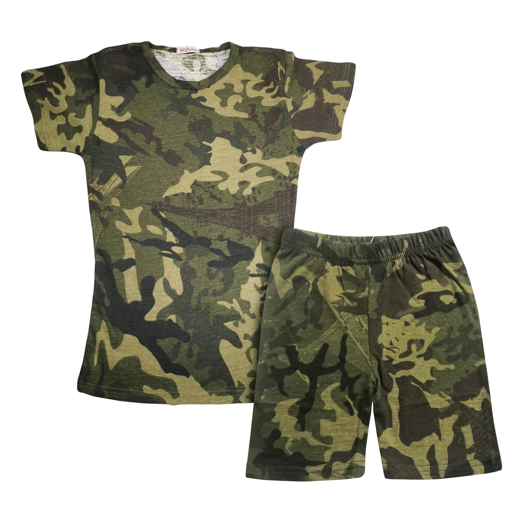 A2Z 4 Kids Girls T-shirt Top Shorts Set Camouflage 100% Cotton Short 2 Piece Set