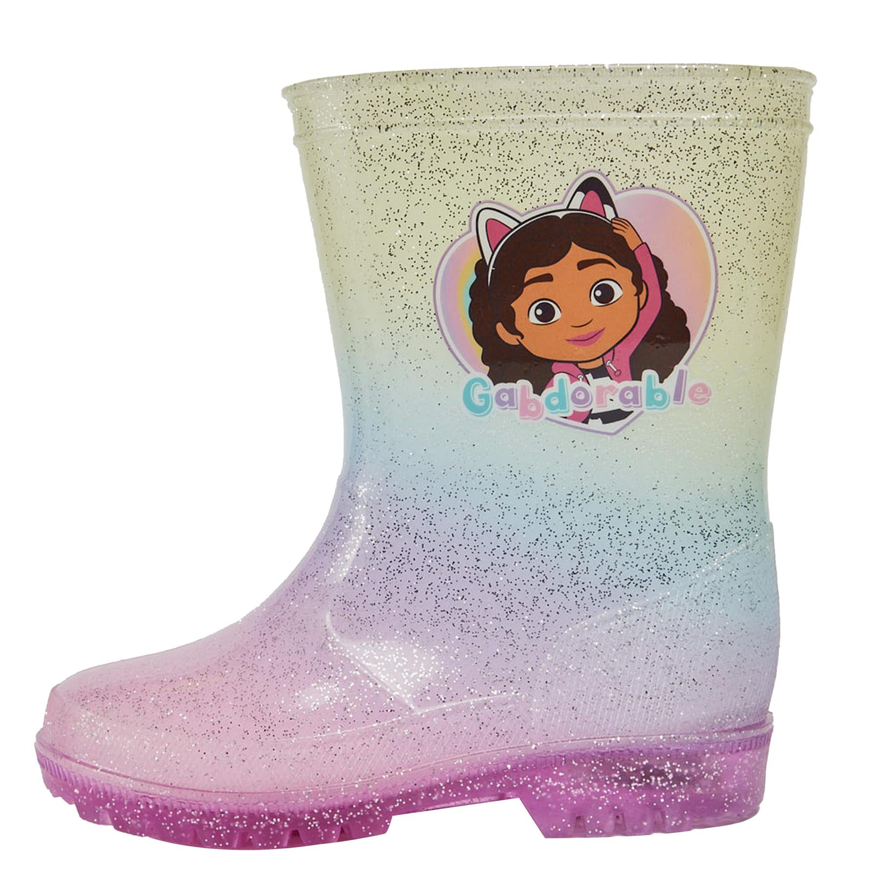 Kids Girls Gabbys Dollhouse Rubber Wellies Rain Boot Anti-Skid Wellington Boots