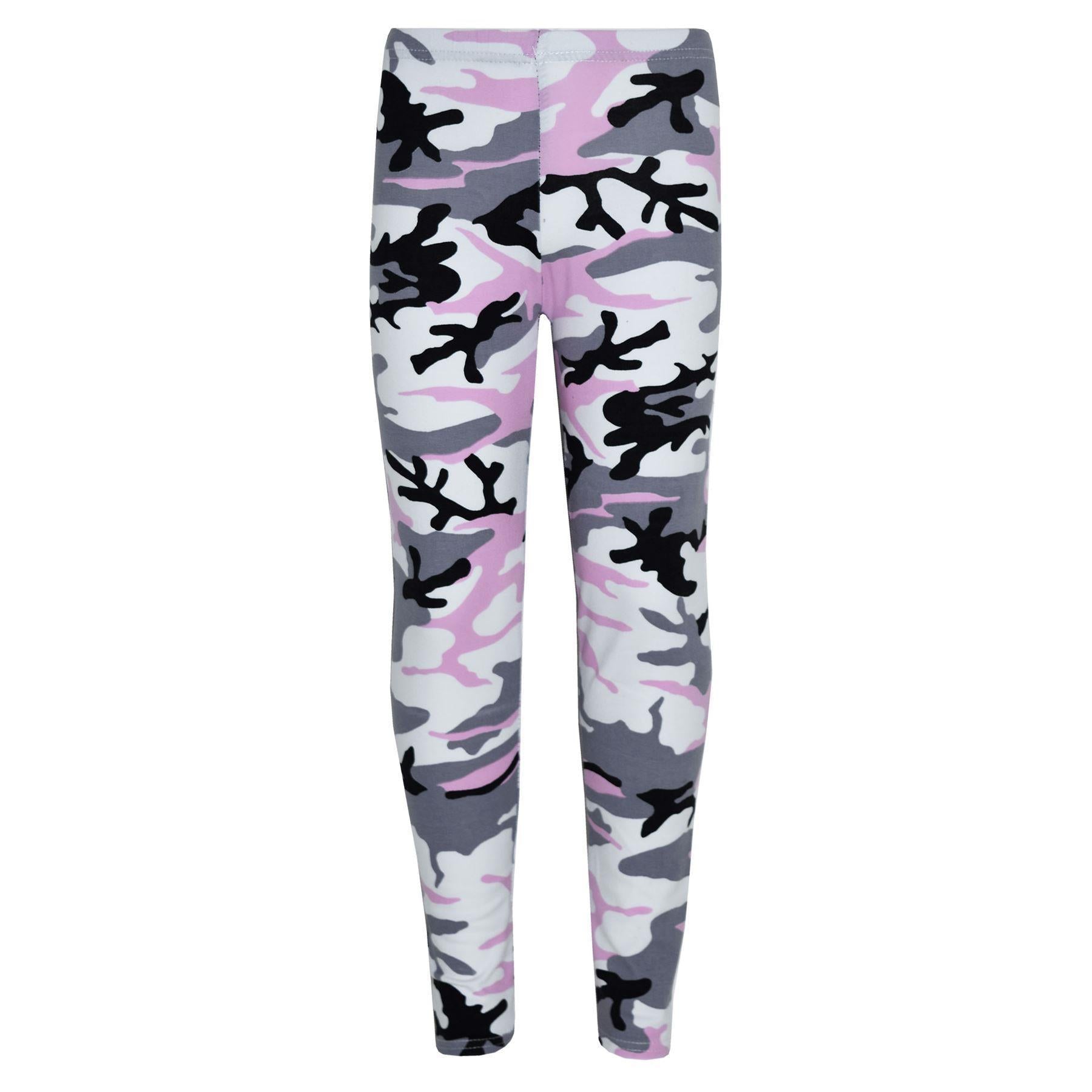 Kids Gilrs Camouflage Print Crop Top Legging Jacket Tracksuit Age 7-13 Years