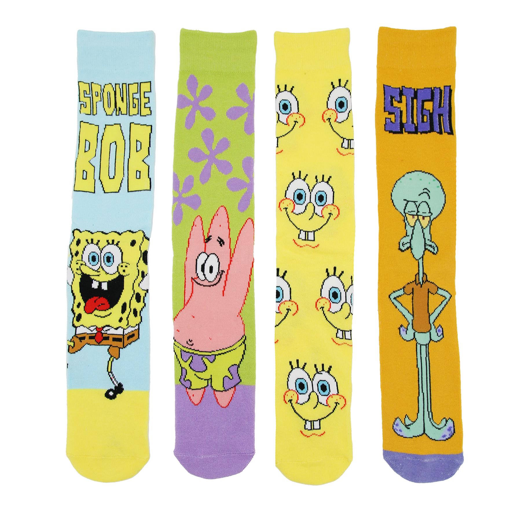 Mens Socks Pack Of 4 Spongebob Squarepants Ankle Socks Officially Licensed Sock