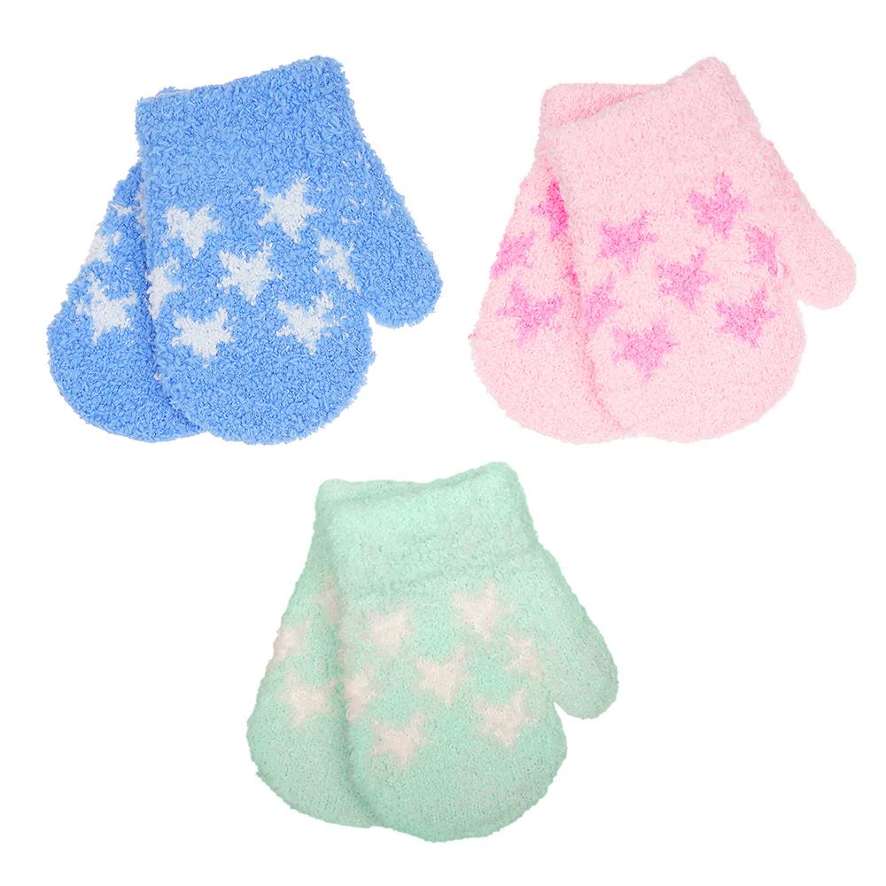 A2Z 4 Kids Baby 3 Pack Mittens Toddler Winter Warm Knitted Full Finger Gloves