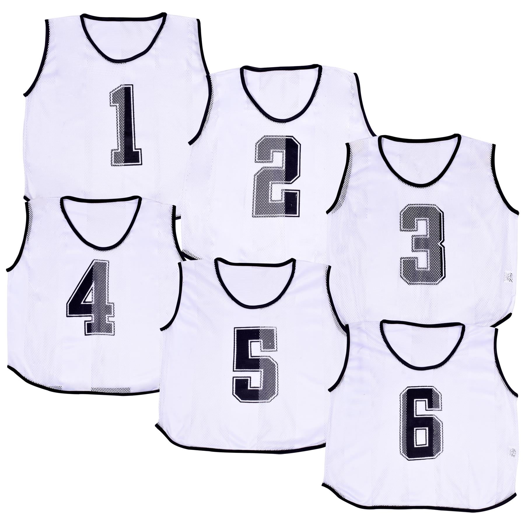 Kids 6 Pack Sports Number Mesh Bibs Comfortable During Football Rugby Sports