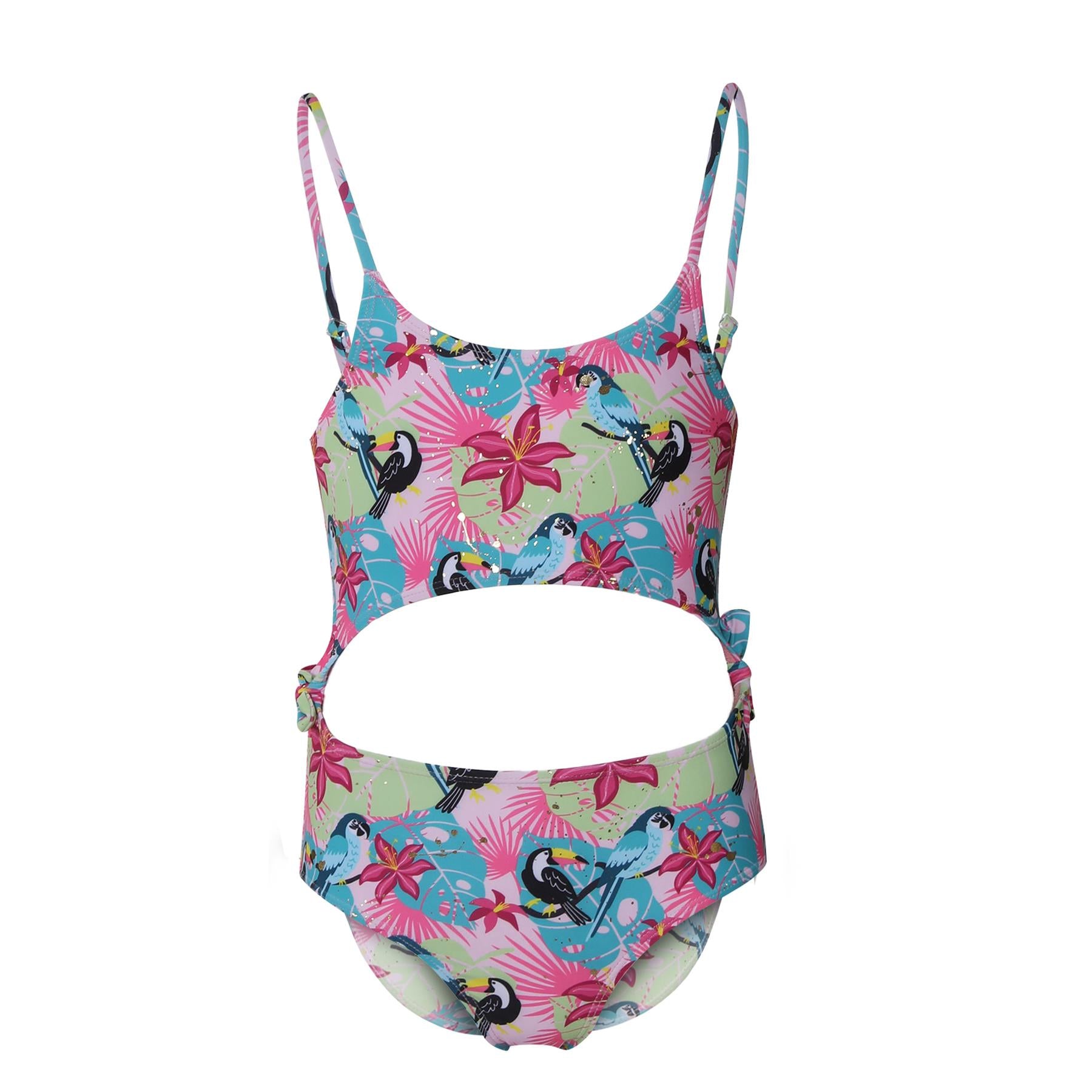 A2Z 4 Kids Girls Two-Piece Swimming Suit Floral Tropical Bird Swimwear Outfit