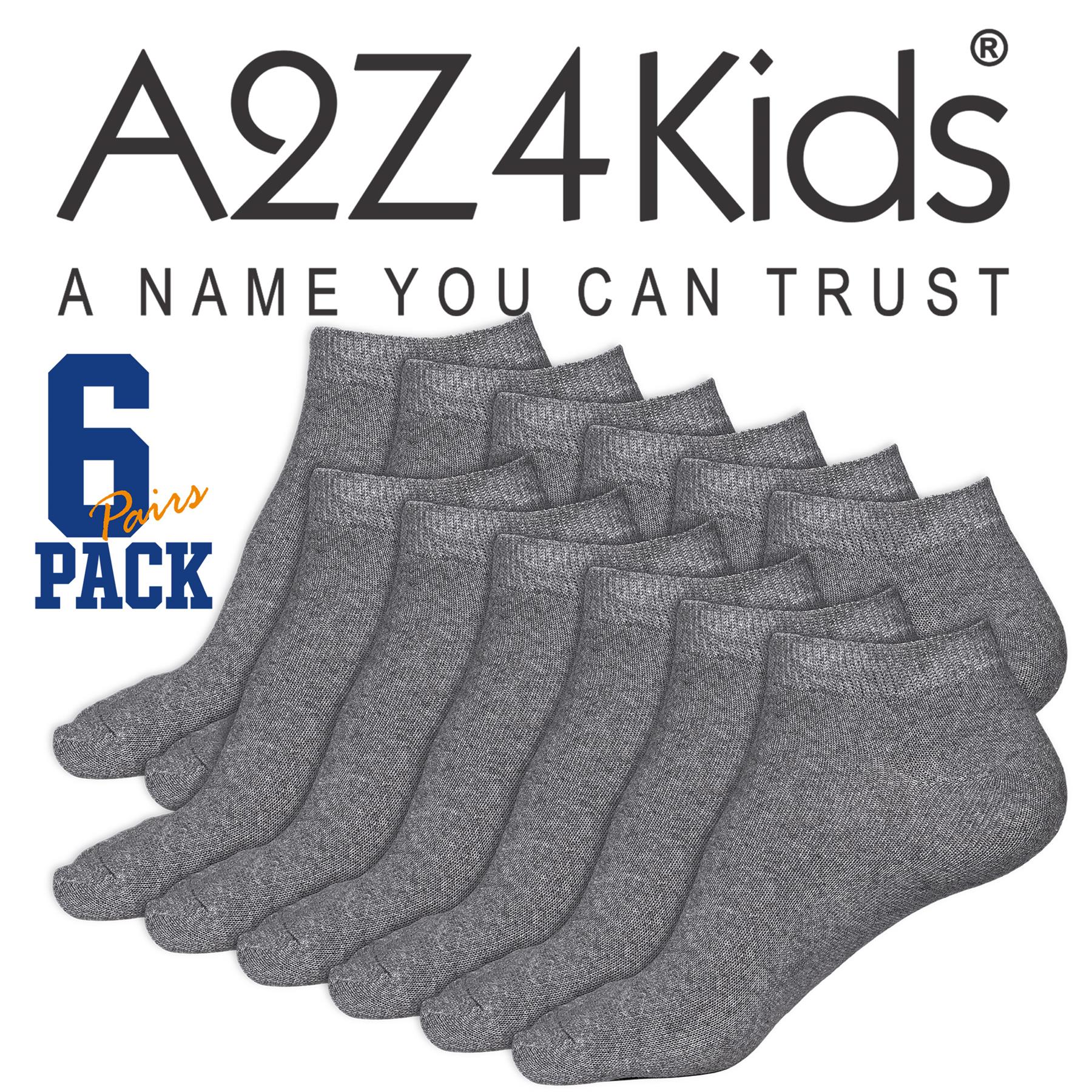 Kids 6 Pack Girls Boys Plain Trainer No Show Socks Cotton School Low Cut Socks