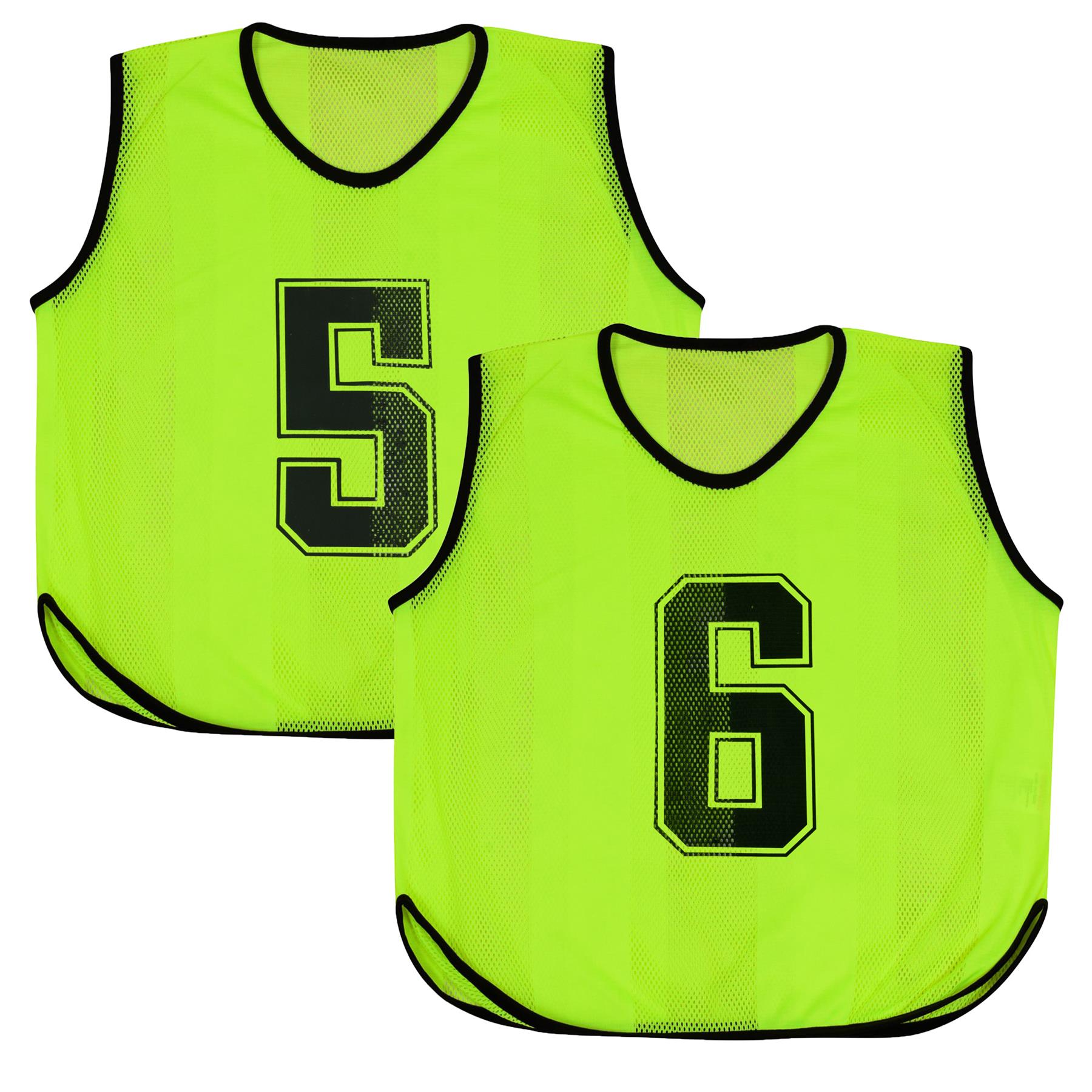 Kids 6 Pack Sports Number Mesh Bibs Comfortable During Football Rugby Sports