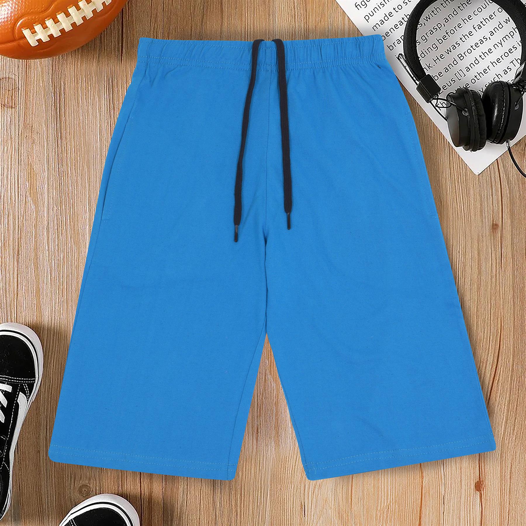 Kids Boys 100% Cotton Shorts Casual Chino Shorts Knee Length Summer Lightweight