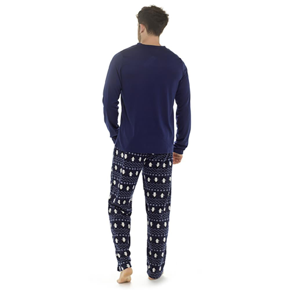 A2Z Mens Pyjama Jersey Top Fleece Bottoms Pyjama Sets 2 Piece Nightwear Top Set