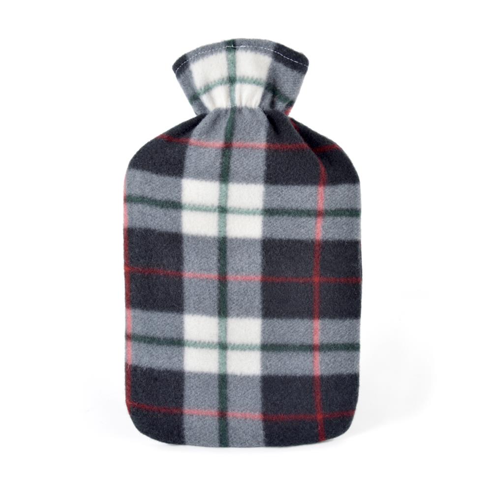 A2Z Hot Water Bottle Tartan Flannel Fleece Cover 2 Liter Bottles Heat Therapy