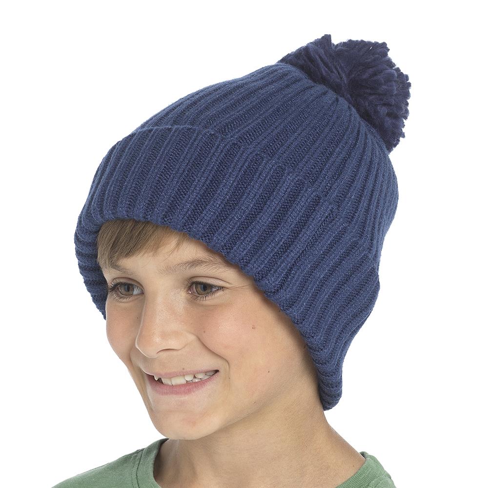 A2Z 4 Kids Girls Boys Hats Ribbed Bobble Pom Pom Beanie Winter Warm Cozy Caps