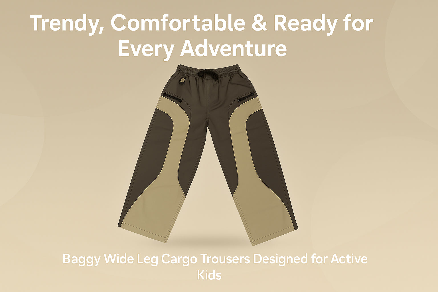 A2Z 4 Kids Girls Baggy Wide Leg Cargo Trousers Dual Tone Panel Jogger Pants