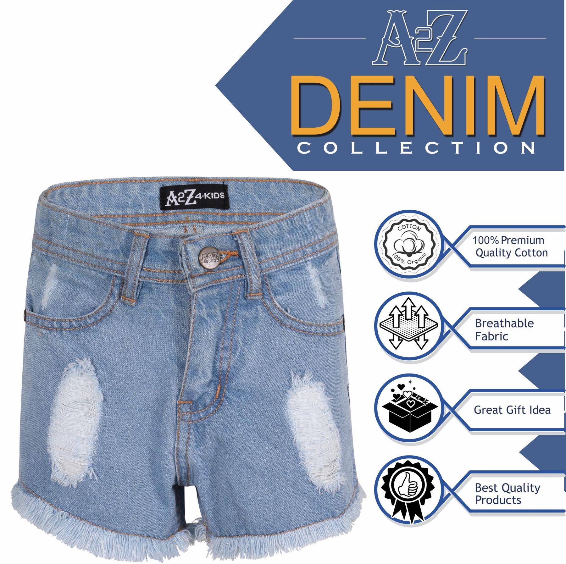 Kids Girls Shorts Ripped Jeans Hot Pants Summer Denim Short