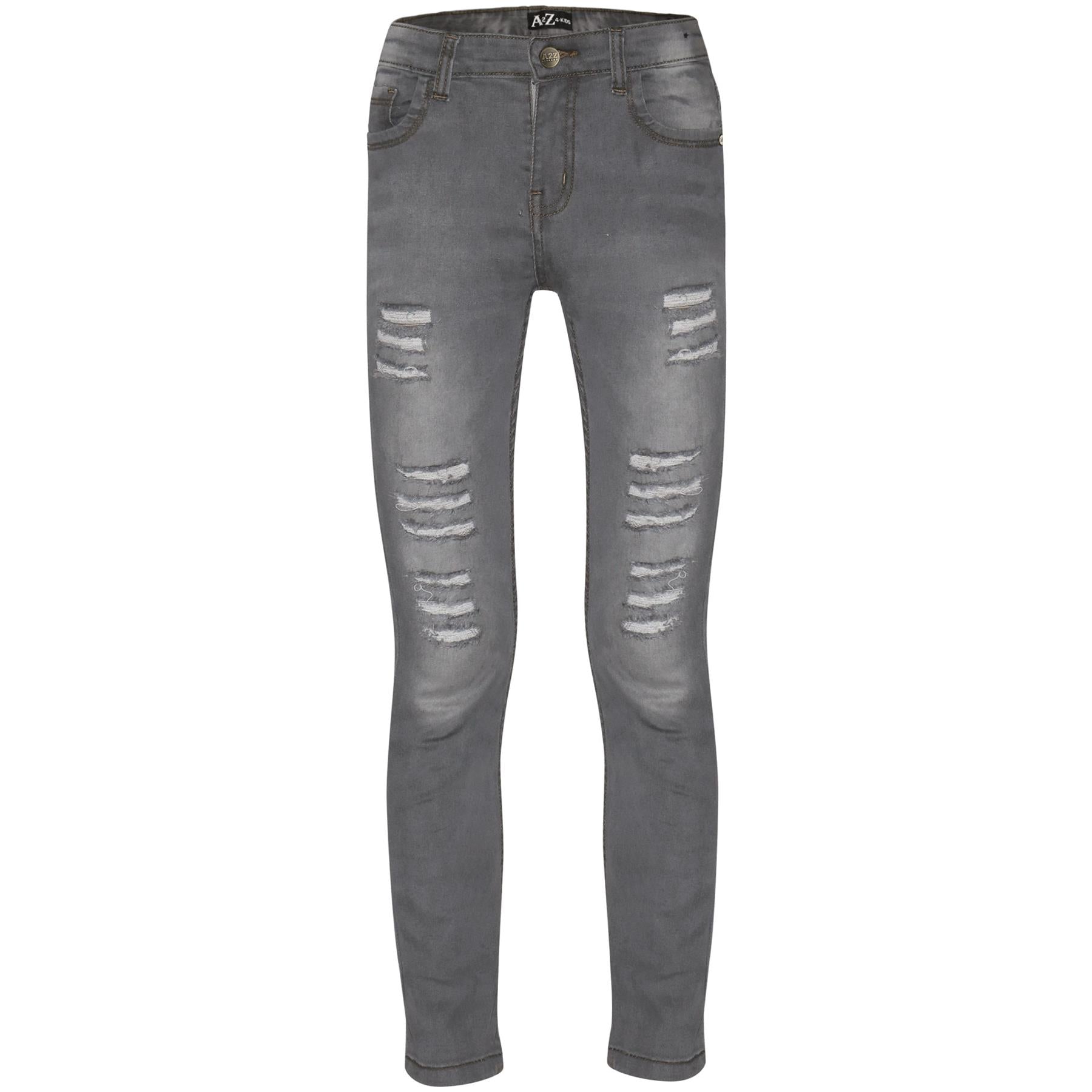 Girls Denim Ripped Skinny Jeans Lightweight Pants