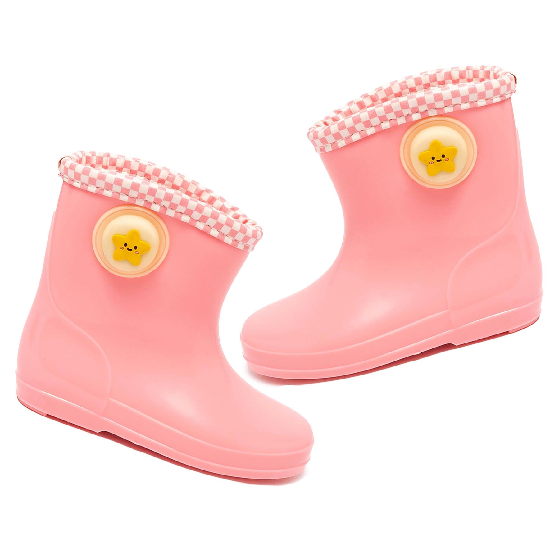 Kids Girls Wellington Wellies Non-Slip Waterproof Lightweight Toddler Rain Boot