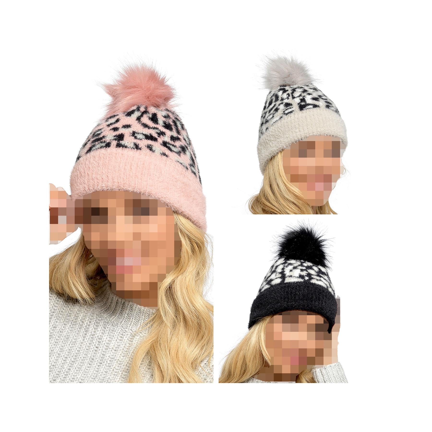 A2Z Ladies Hat Chunky Cable Knit Beanie Pom Pom Stretchy Winter Warm Cozy Hats