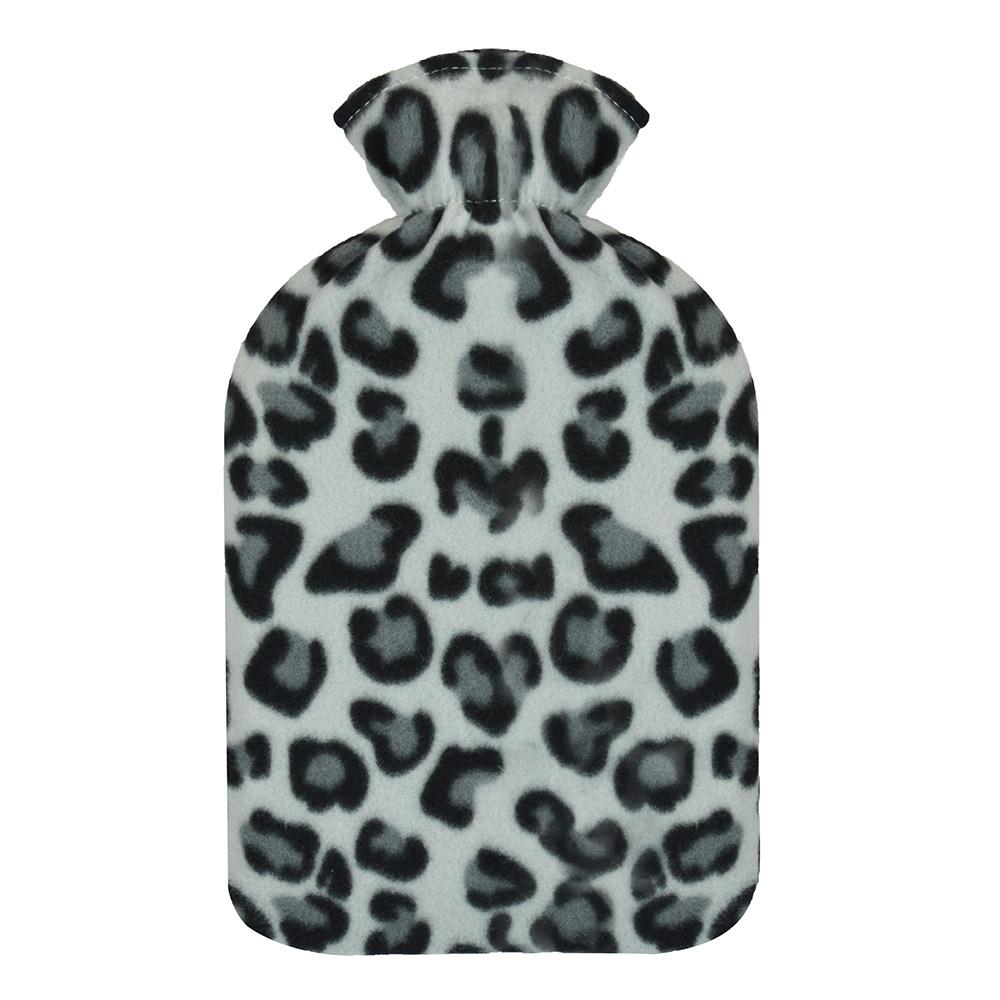 A2Z Hot Water Bottle Leopard Hearts Fleece Cover 2 Liter Bottles Heat Therapy