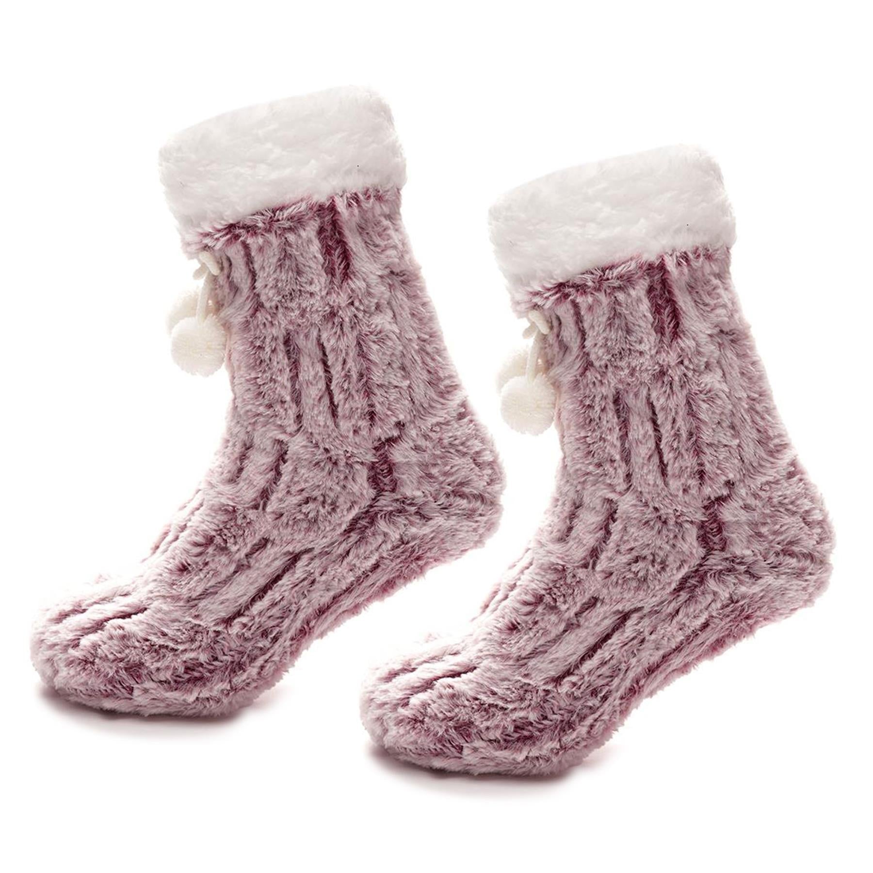 A2Z Ladies Furry Loung Socks Sherpa Lining Pompom Comfort Soft Fuzzy Socks