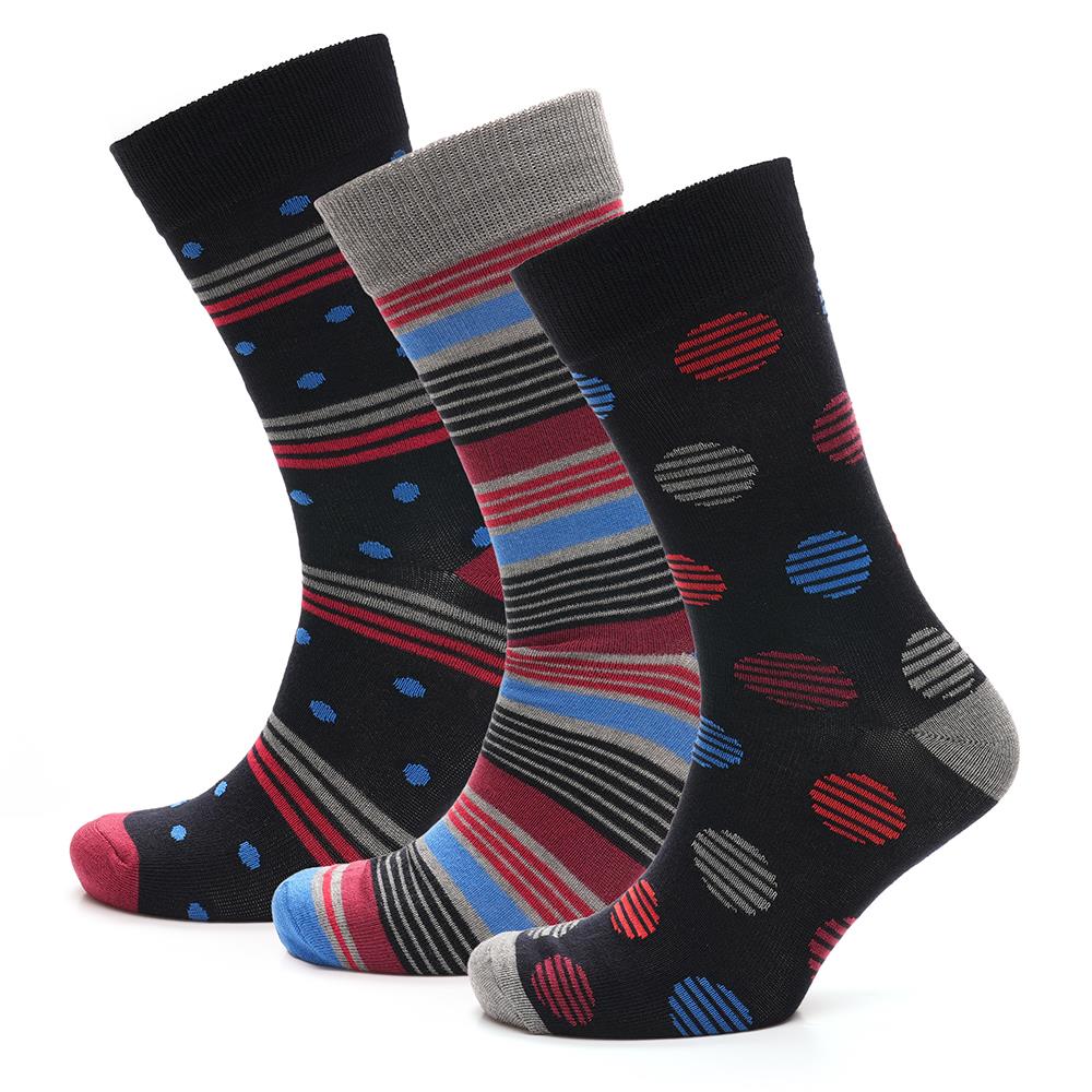 Mens 3 Pack Heel & Toe Design and Novelty Striped Spotty Football & Car Print