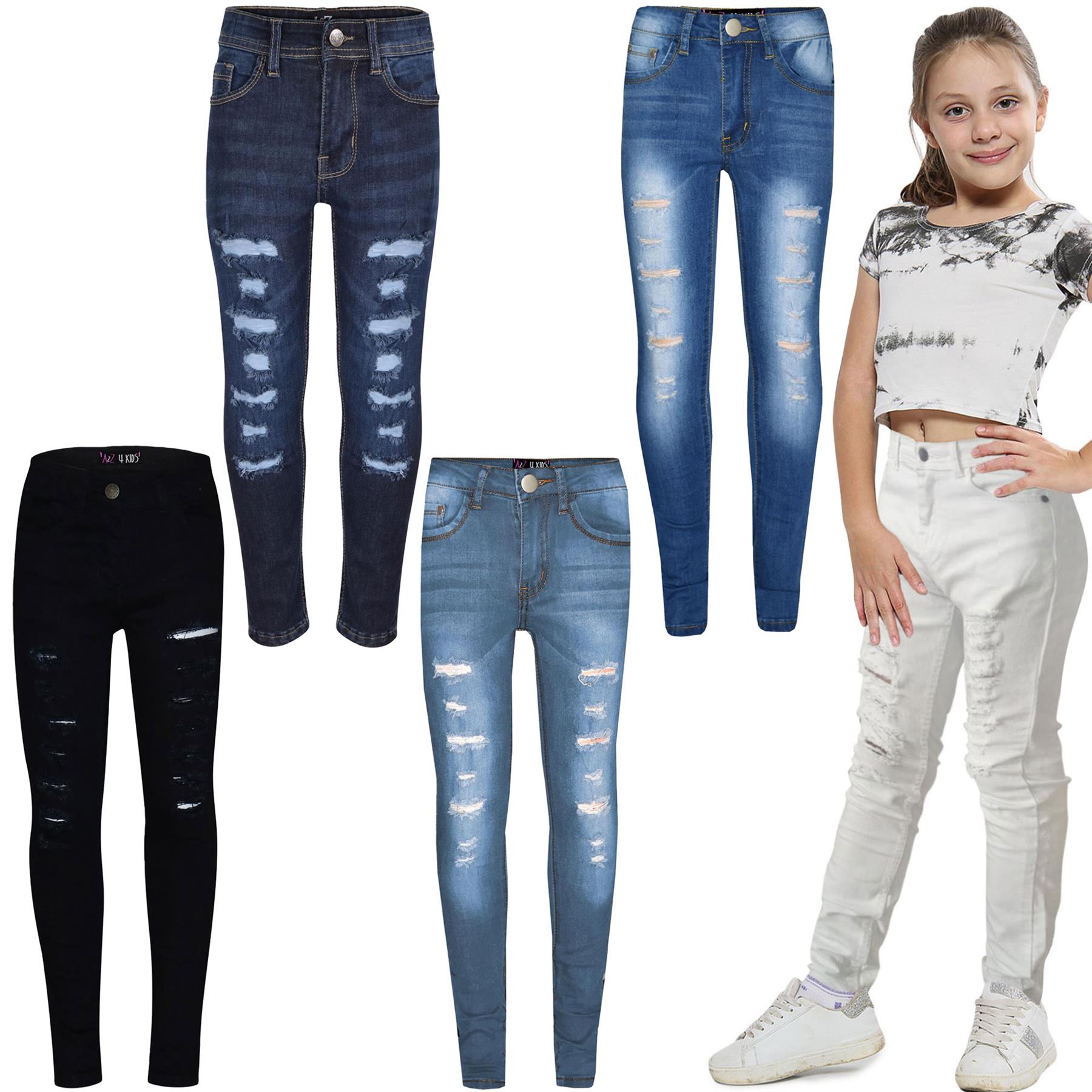 A2Z 4 Kids Jeans Lightweight Denim Ripped Skinny Stretch Comfort Jeans Pants