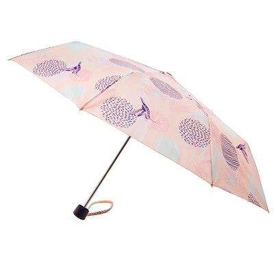 Ladies Supermini Umbrella Pastel Birds AOP Weather Resist Folding Compact Brolly