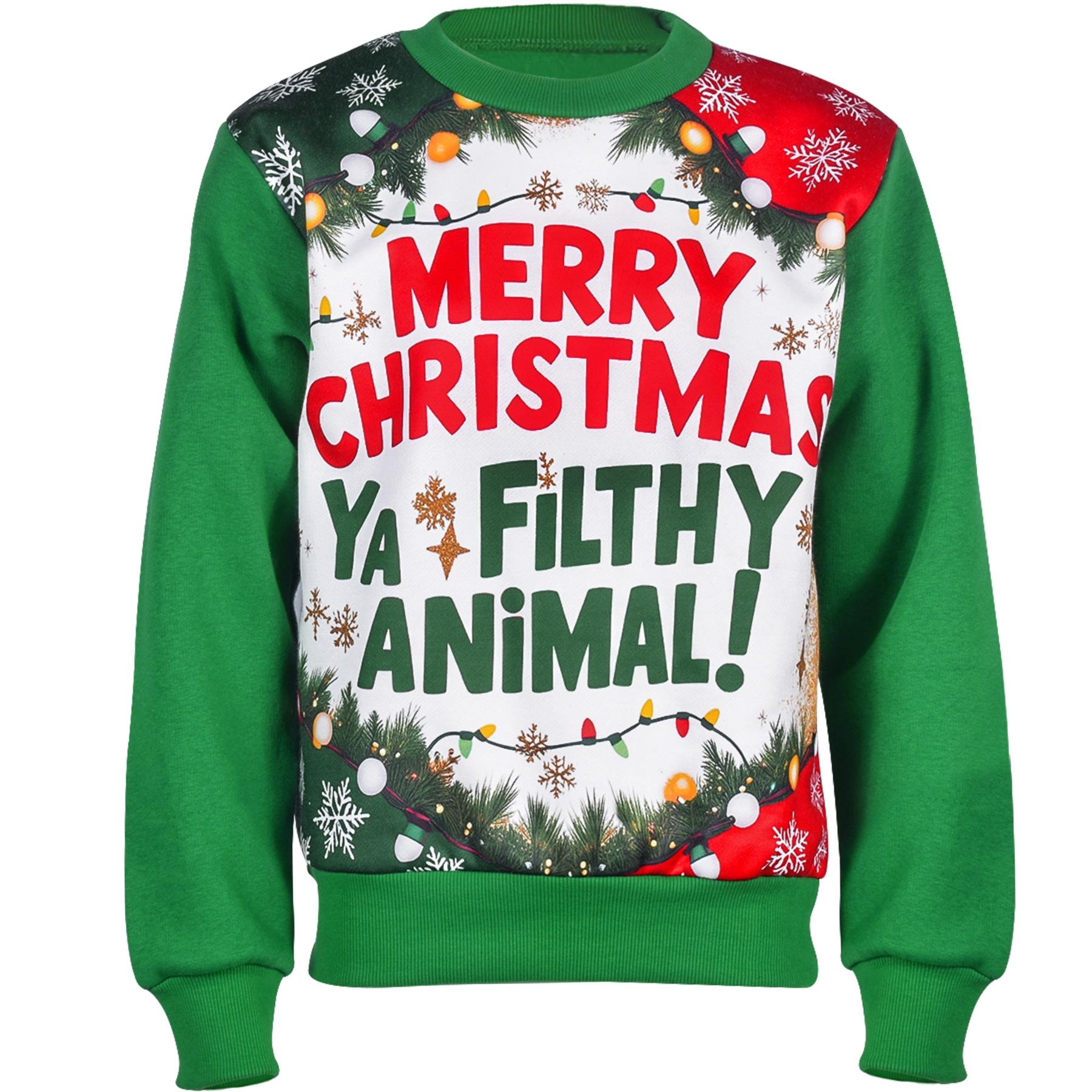 Kids Girls Boys Merry Christmas Ya Filthy Animal Jumper Hoodies Xmas Sweatshirts