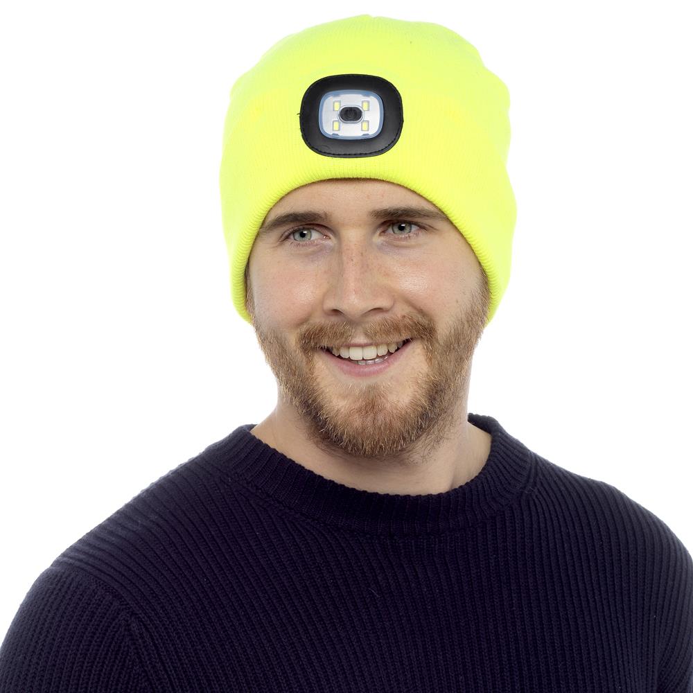 A2Z Mens LED Hat Thinsulate Knitted Beanie Light Up USB Rechargeable LED Caps