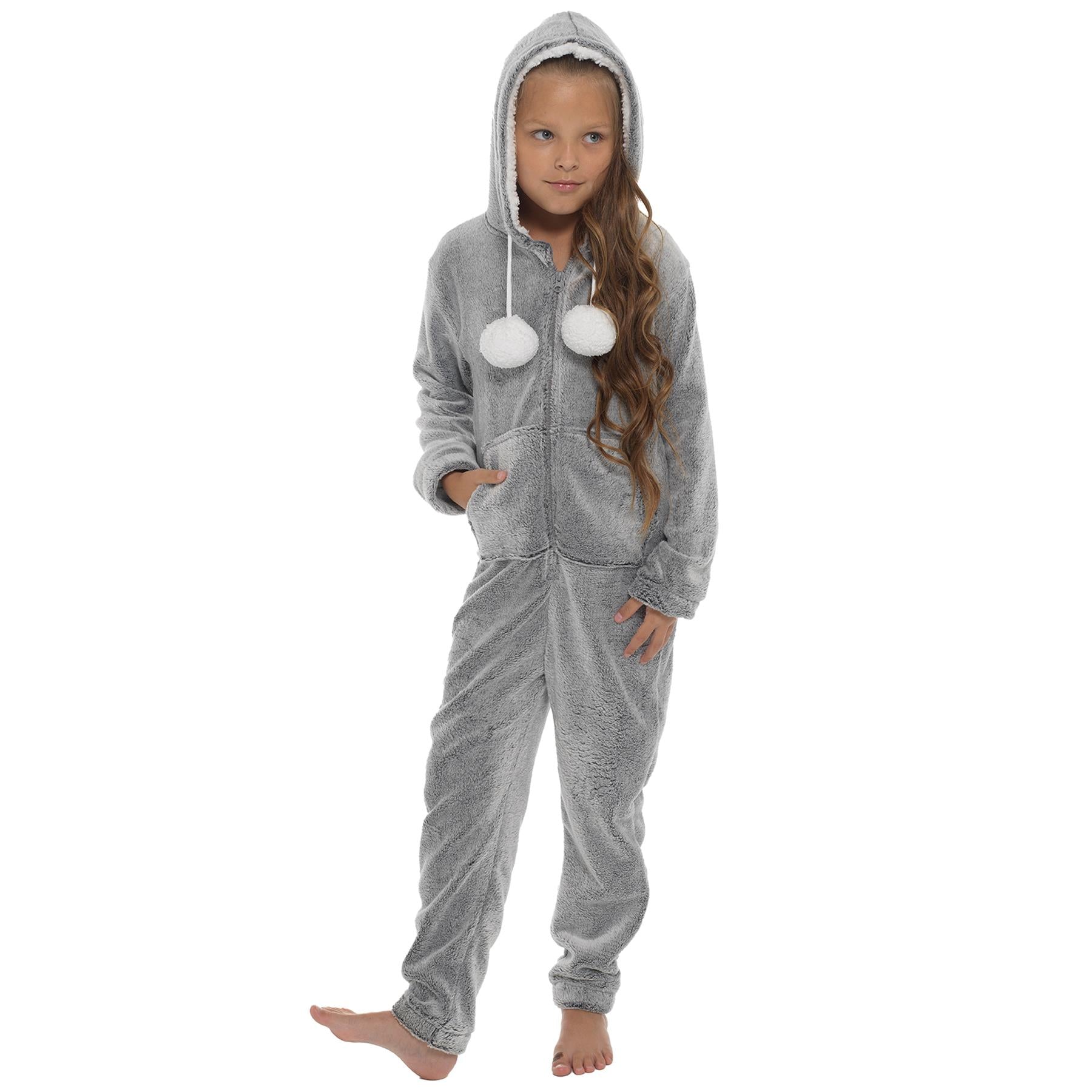 A2Z 4 Kids Girls A2Z Onesie One Piece Hooded Soft Fluffy All in One Jumpsuit