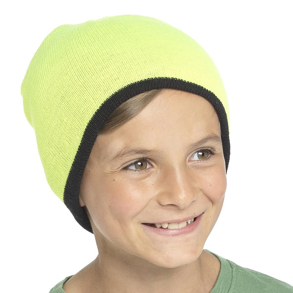 A2Z 4 Kids Boys Reversible Beanies Caps Fleece Warm Winter Stylish Casual Hat