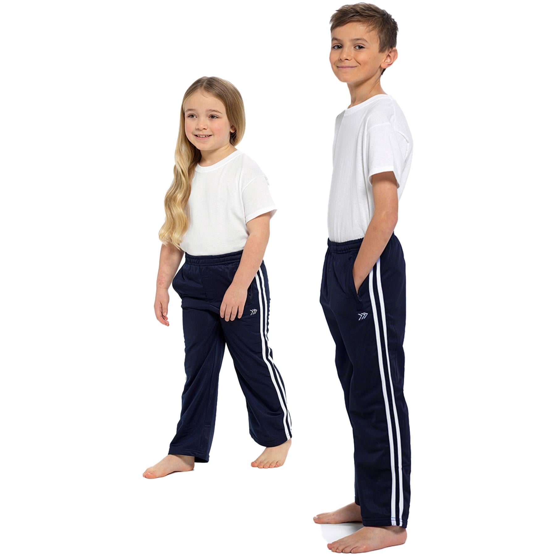 A2Z 4 Kids Unisex Tracksuit Bottoms Joggers Jogging Double Striped Sweatpants